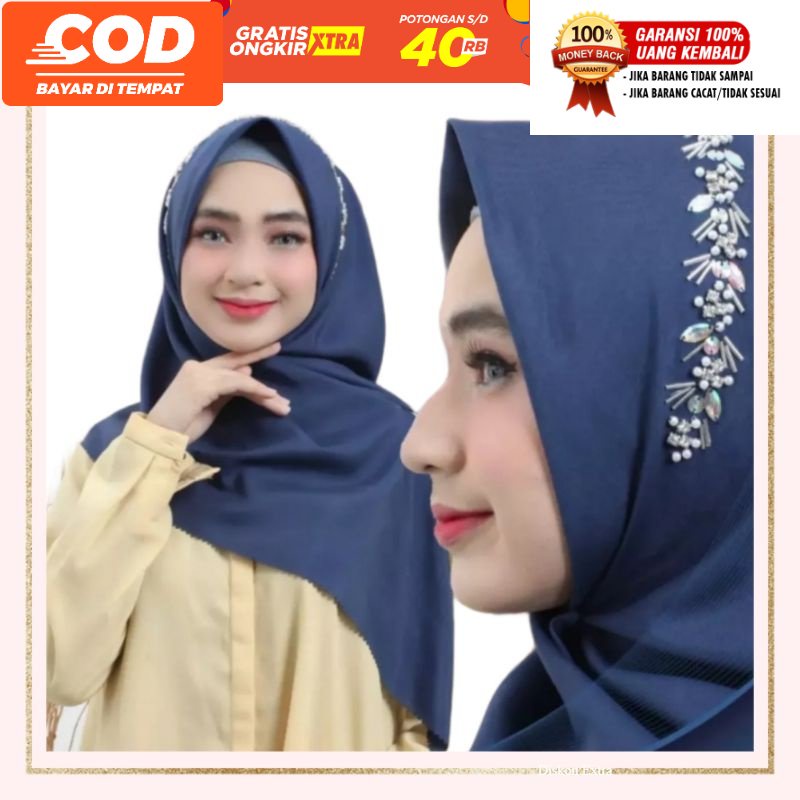 [fafihijab] HIJAB JILBAB SEGIEMPAT BELLA PAYET LC (ISI 5 PCS) GROSIR READY MAKASSAR MURAH