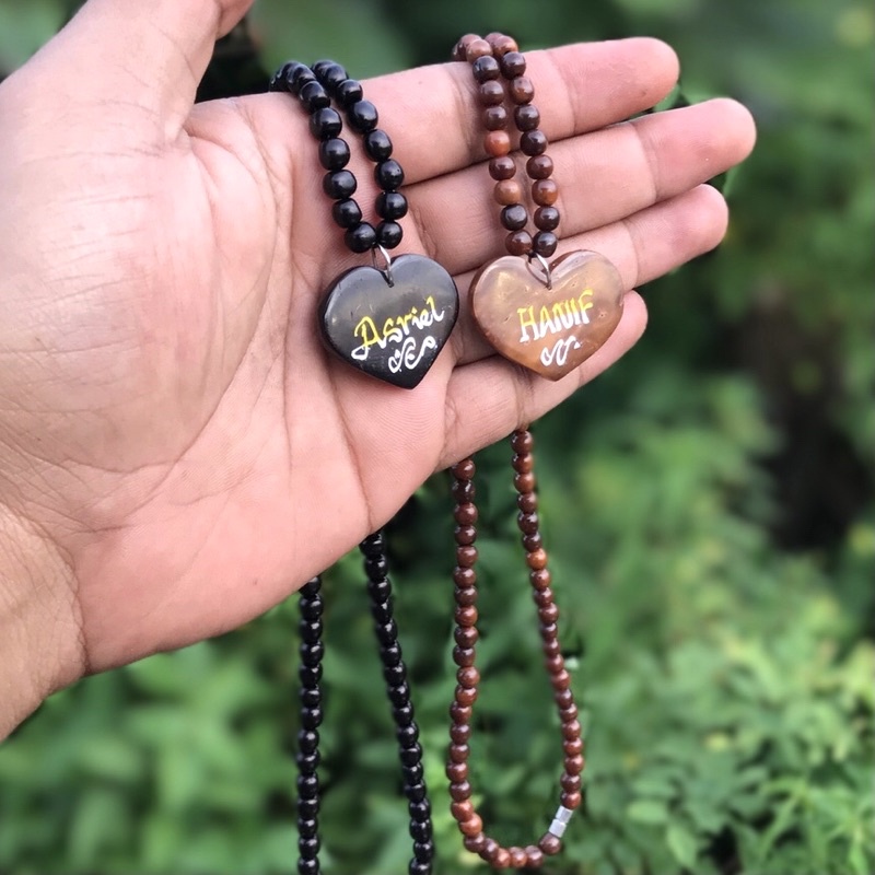 Kalung Wanita Love Nama Custom Full Butir Kaokah Kokka Kaukah Kaoka Koka Asli