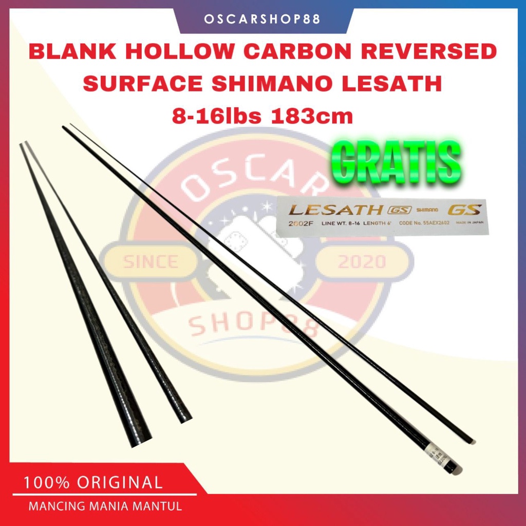 Oscarshop88 BLANK JORAN HOLLOW CARBON REVERSED SURFACE SHIMANO LESATH 8-16lbs 183cm