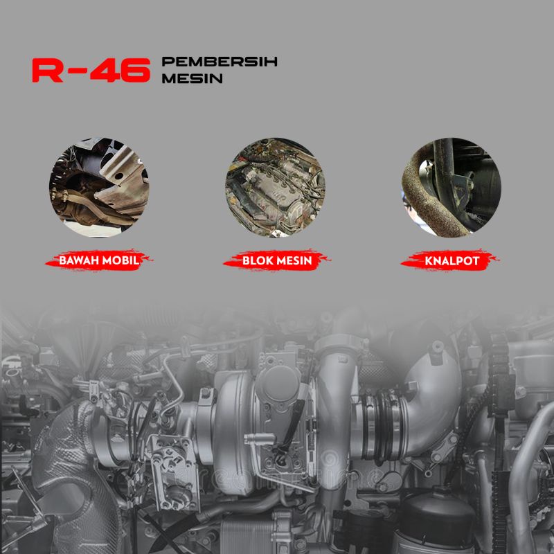 R46 Pembersih Kerak Mesin Motor dan Mobil/engine degreaser Ukuran 1 liter