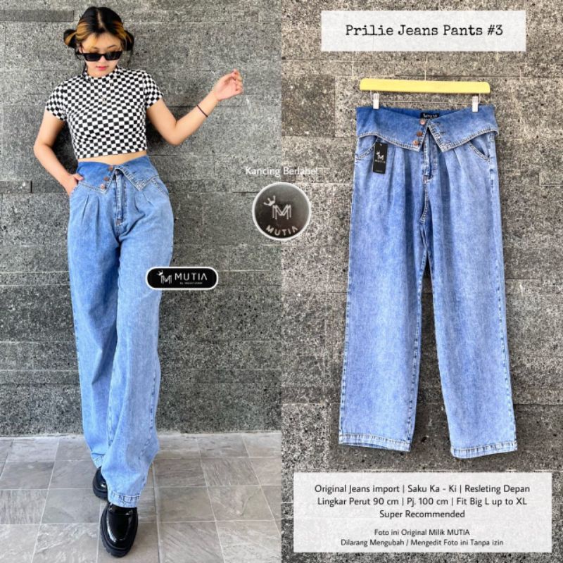 PRILIE JEANS PANTS BY MUTIA / CELANA JEANS WANITA / Kulot Jeans muslimah rekomended