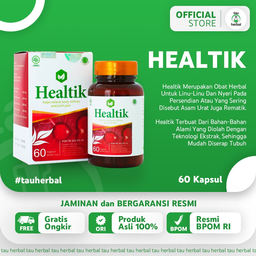 

[GROSIR] OBAT ASAM URAT HEALTIK ASLI ORIGINAL UNTUK NYERI SENDI REMATIK 100% HERBAL HALAL RESMI BPOM