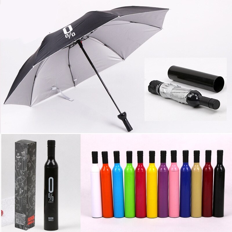 Deco Payung Lipat Desain Botol Wine Folding Umbrella Anti UV - YS06