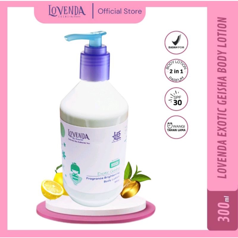 EXOTIC GEISHA LOVENDA BODY LOTION PEMUTIH BADAN WHITENING LOSION 300ML