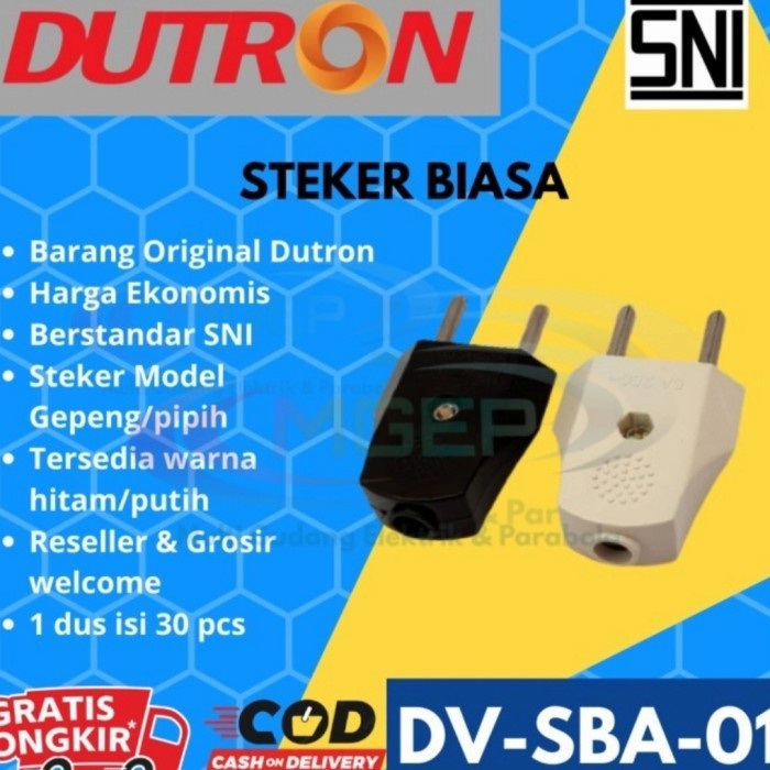 Kepala Colokan Listrik Steker Gepeng Dutron SNI