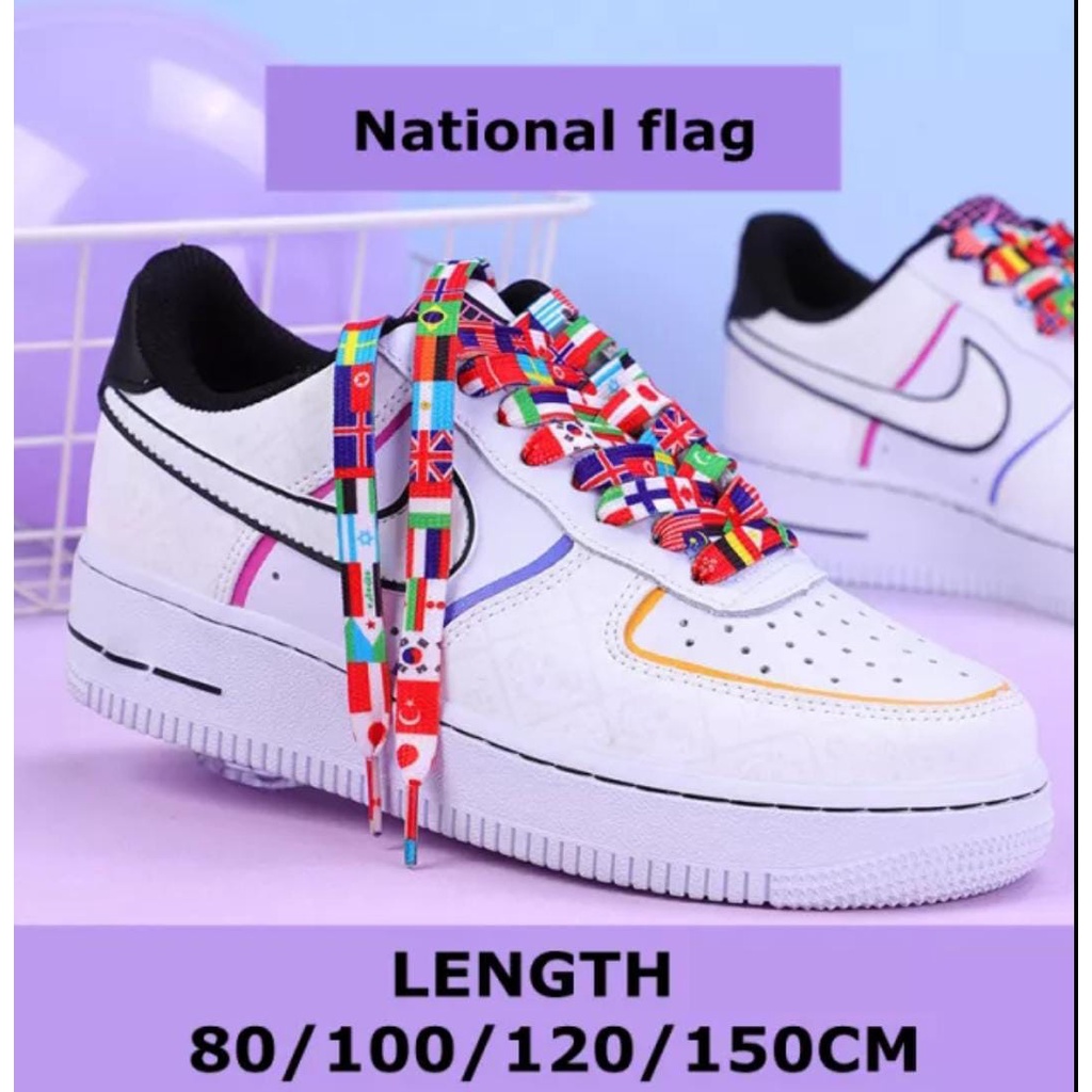 SHOELACES FLAG 1 PAIRS TALI SEPATU BENDERA 100/120cm