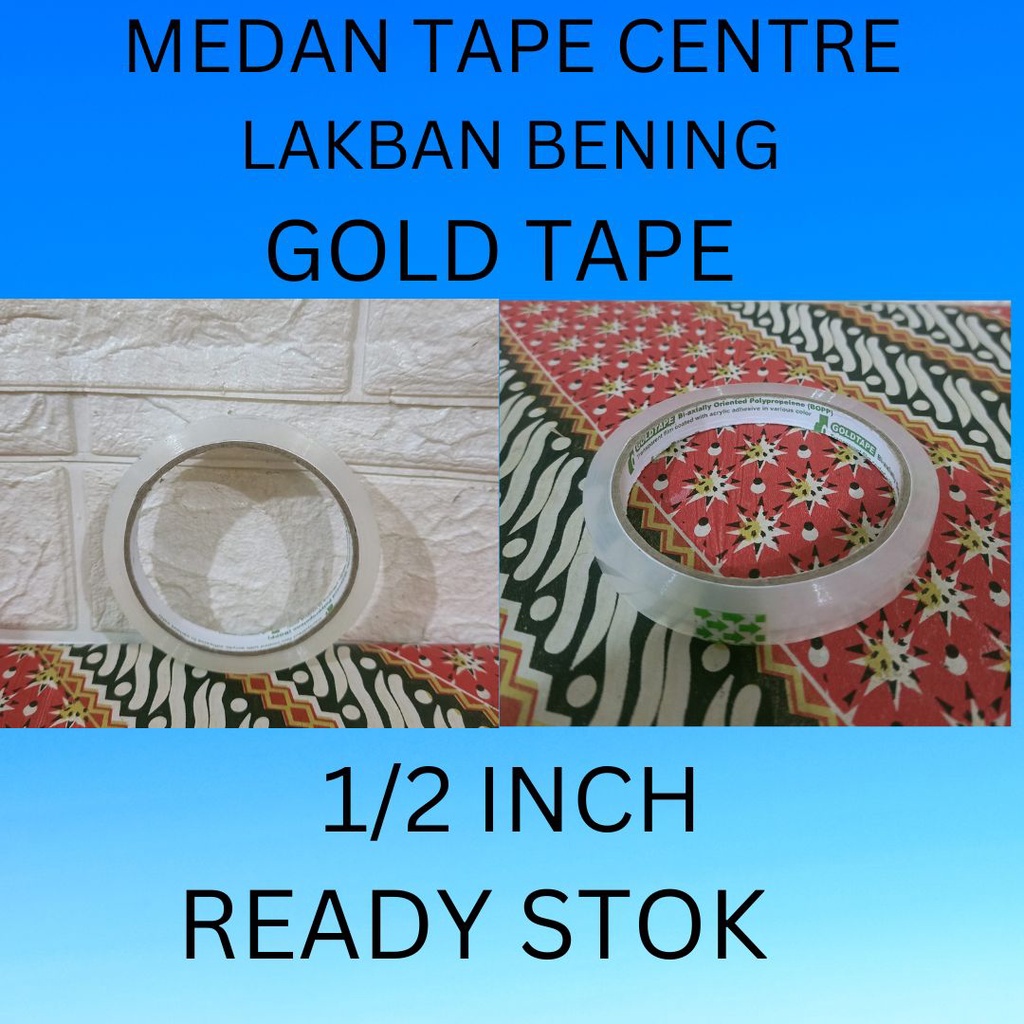 

LAKBAN BENING GOLD TAPE 1/2 INCH PERDUS 288 PCS