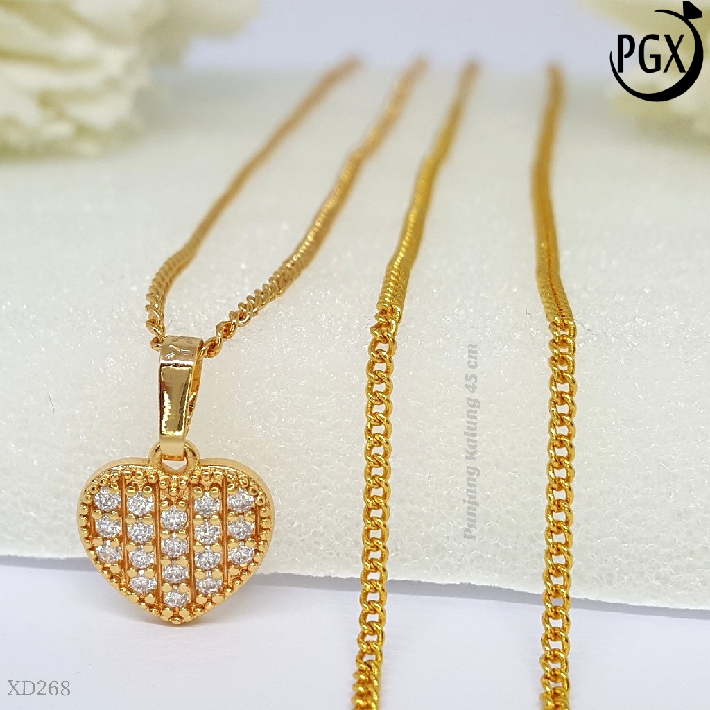 PGX Kalung Wanita Xuping Aksesoris Fashion Perhiasan Lapis Emas XD268