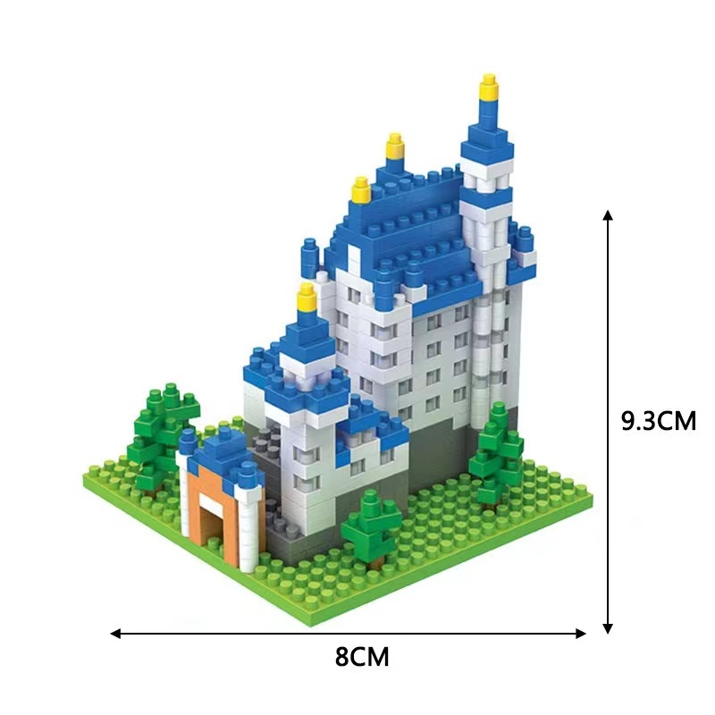 Mainan Rakitan Miniatur Istana Angsa Partikel Kecil Diy Untuk Dekorasi Ruang Tamuhadiah