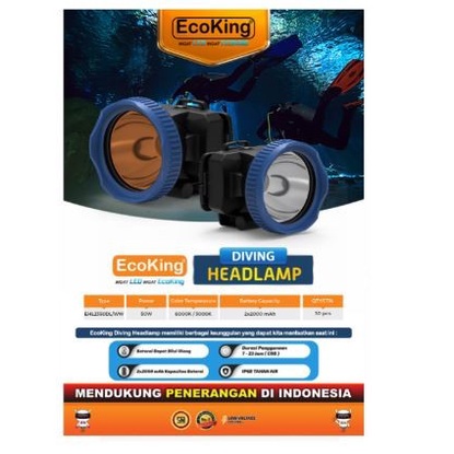 Senter Kepala 50 Watt Tahan Nyala 30 jam Waterproof