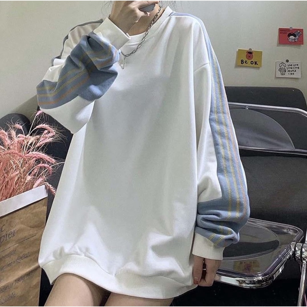 XXL HAND LIST SWEATER OVERSIZE WANITA - CREWNECK WANITA OVERSIZE