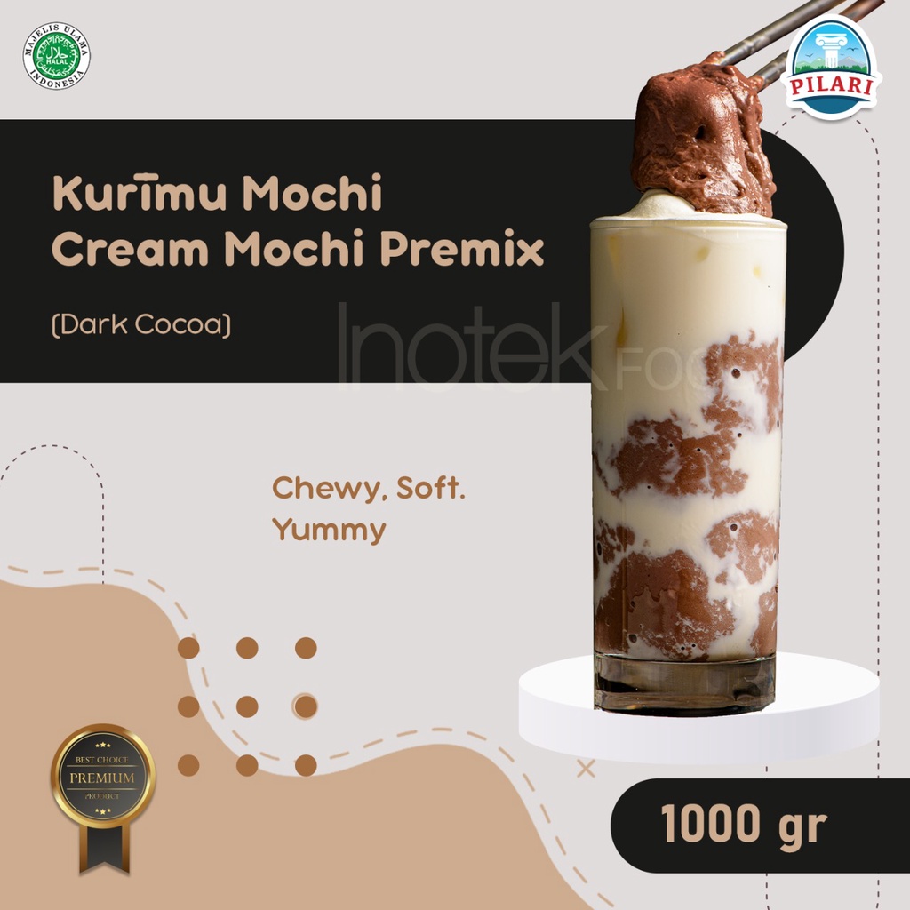 

KURĪMU MOCHI - CREAM MOCHI PREMIX - TEPUNG MOCHI RASA DARK COCOA - CREAM DARK COCOA @1000GR