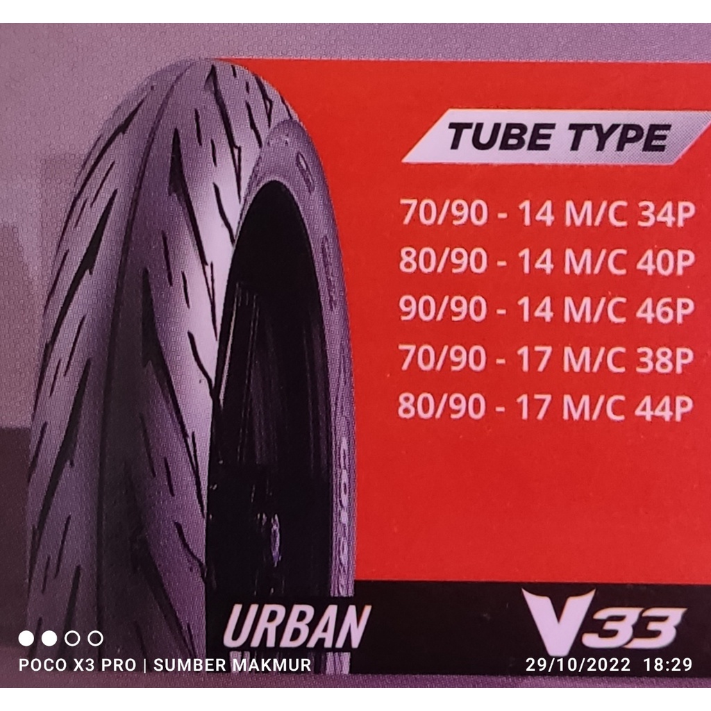 ban CORSA  PLATINUM V33 tubetype tidak tubles ring 14 dan ring 17