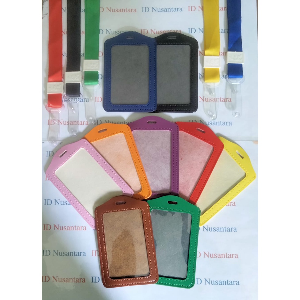 

Paket Casing ID Kulit Warna 1 Sisi dengan Tali Kait Kancing Karet 2cm