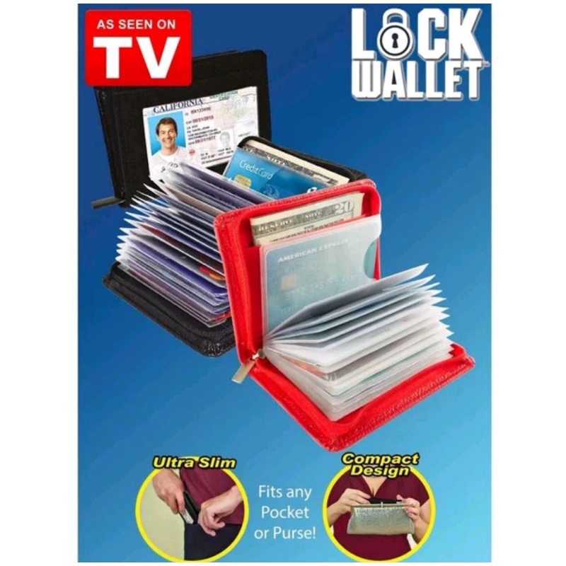 Dompet Kartu ATM Credit Card 18slot Lock Wallet Ada Slot Uang