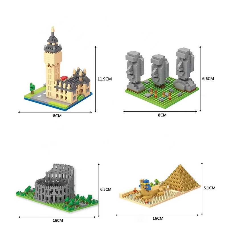 Mainan Miniatur Balok Bangunan Partikel Kecil Untuk Ruang Tamu