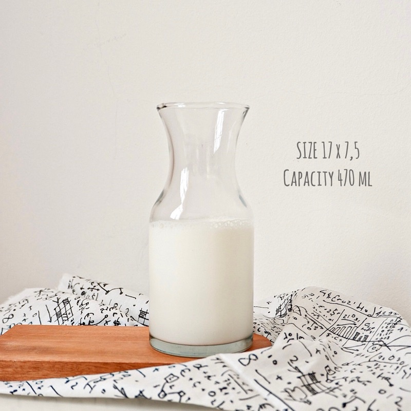 Carafe Glass Cup | Gelas Carafe Kaca Bening Aesthetic Homecafe | Jug Susu Kopi Teh