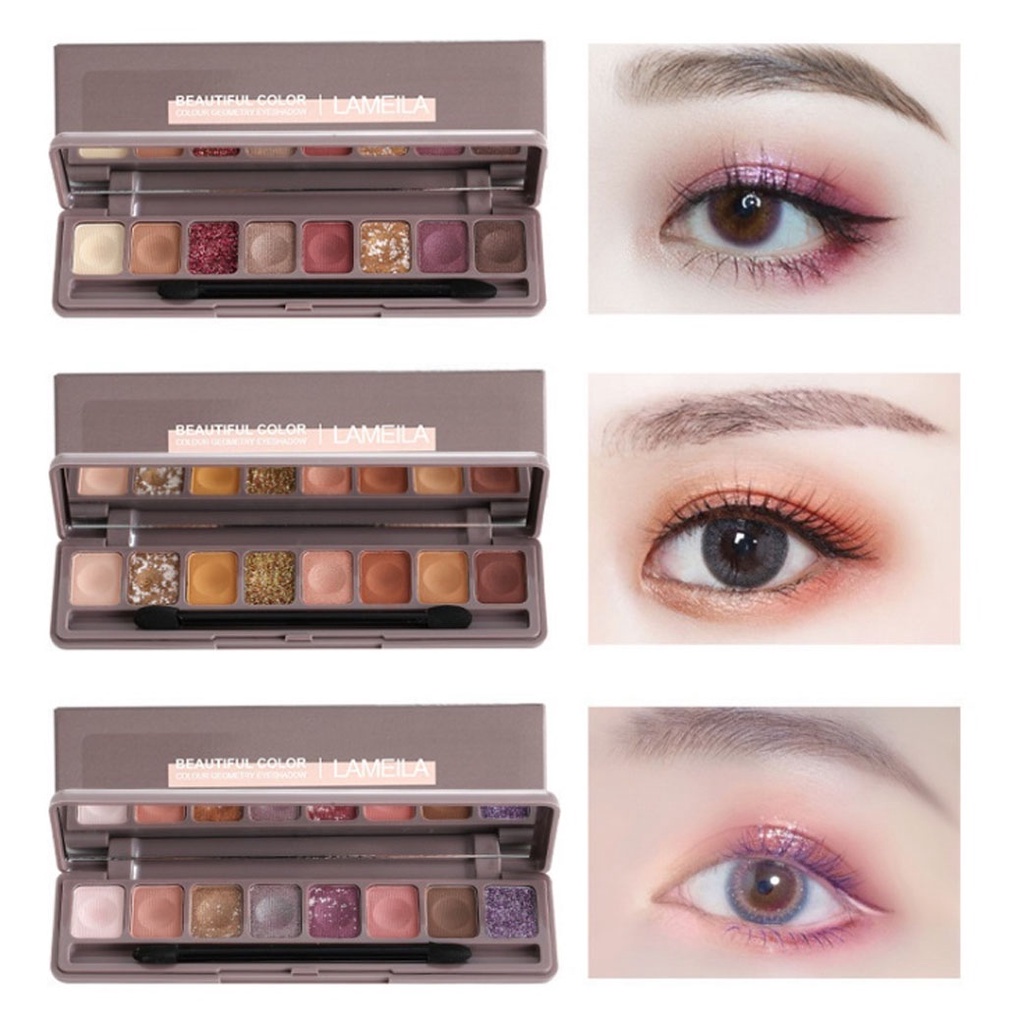 LAMEILA Eyeshadow Palette 9 Warna Matte And Glitter LM 3600 BISA COD