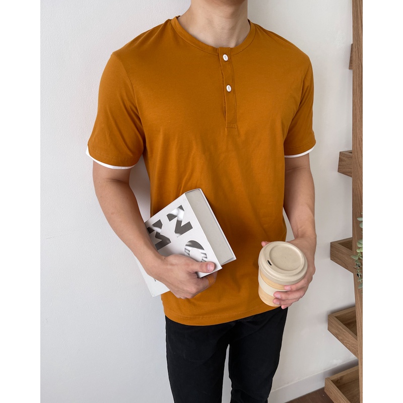 Kadaka MT-0153 Tshirt Pria Kaos Detail Kancing Variasi Sleeve Comfy