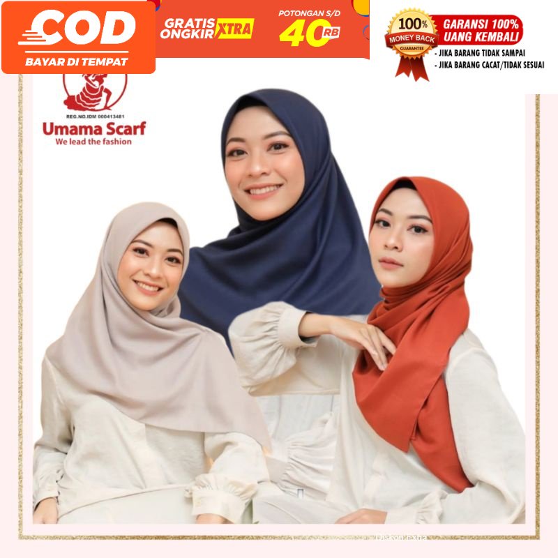 [fafihijab] HIJAB JILBAB SEGIEMPAT BASIC VOAL (ISI 5 PCS) GROSIR READY MAKASSAR MURAH