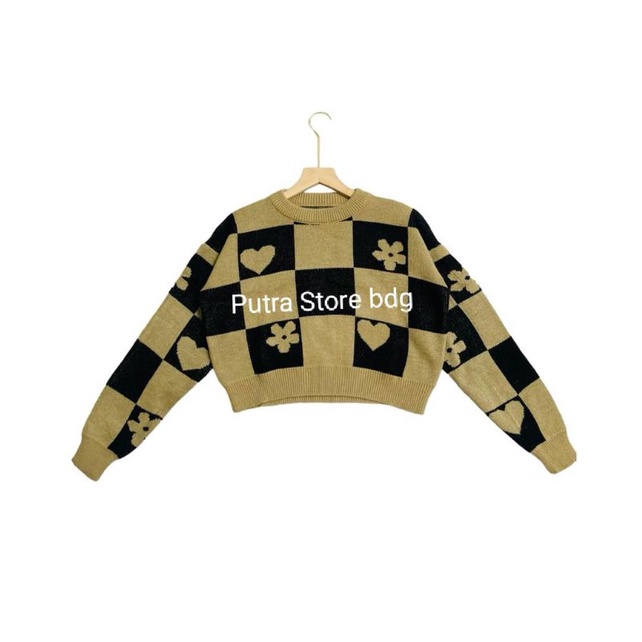 AMANDA SWEATER CROP TOP WANITA