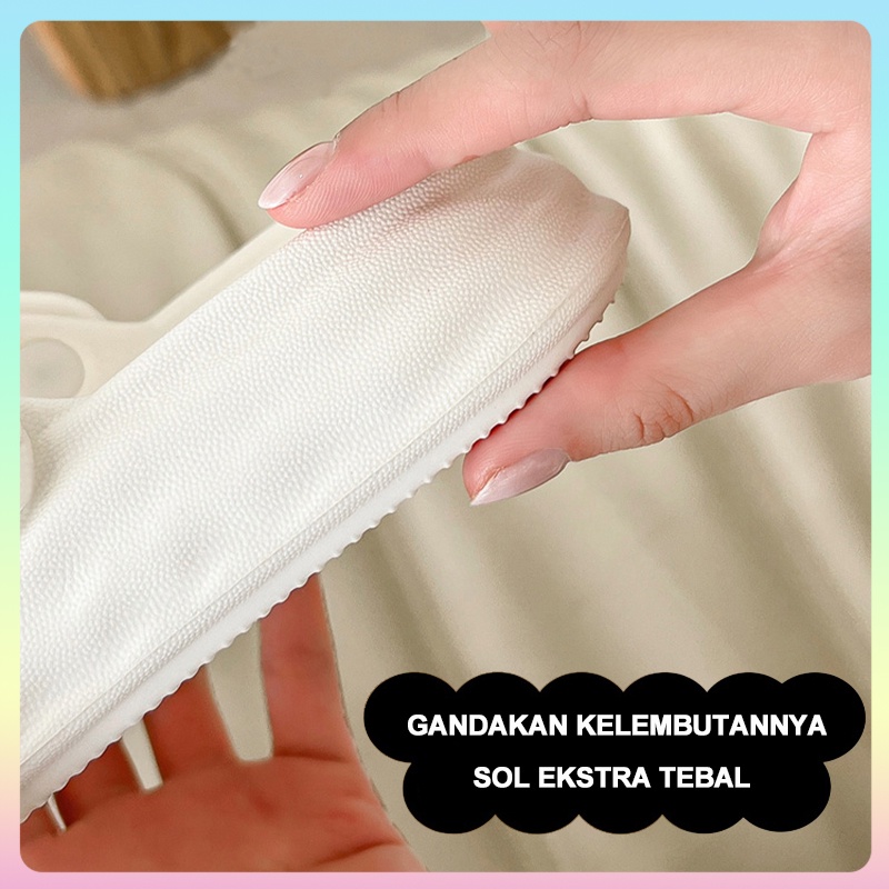 Sandal jelly wanita import terbaru 2022 sandal santai murah untuk wanita Soft Slipper Anti Slip Elastic Empuk PVC sol tebal