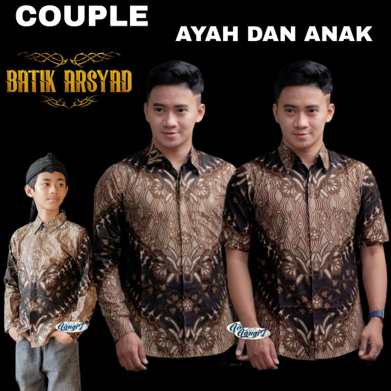 TERBARU Couple sweet || couple batik ayah dan anak cowok BATIK Motif Keris Coklat