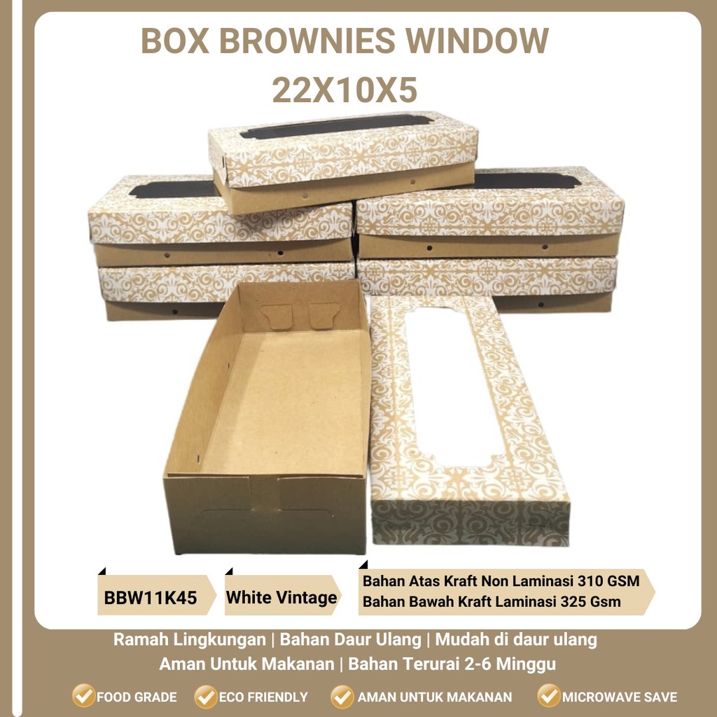 Dus Brownies 22x10 Dus Kaca (BBW11K45-22X10X5 Cm)