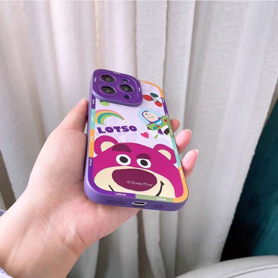 Ins Buzz Lightyear x Casing iPhone 14 14pro 14Plus 14prm 13 13pro 13prm 11 7Plus 8Plus Xr XS 12pro Max Motif Strawberry