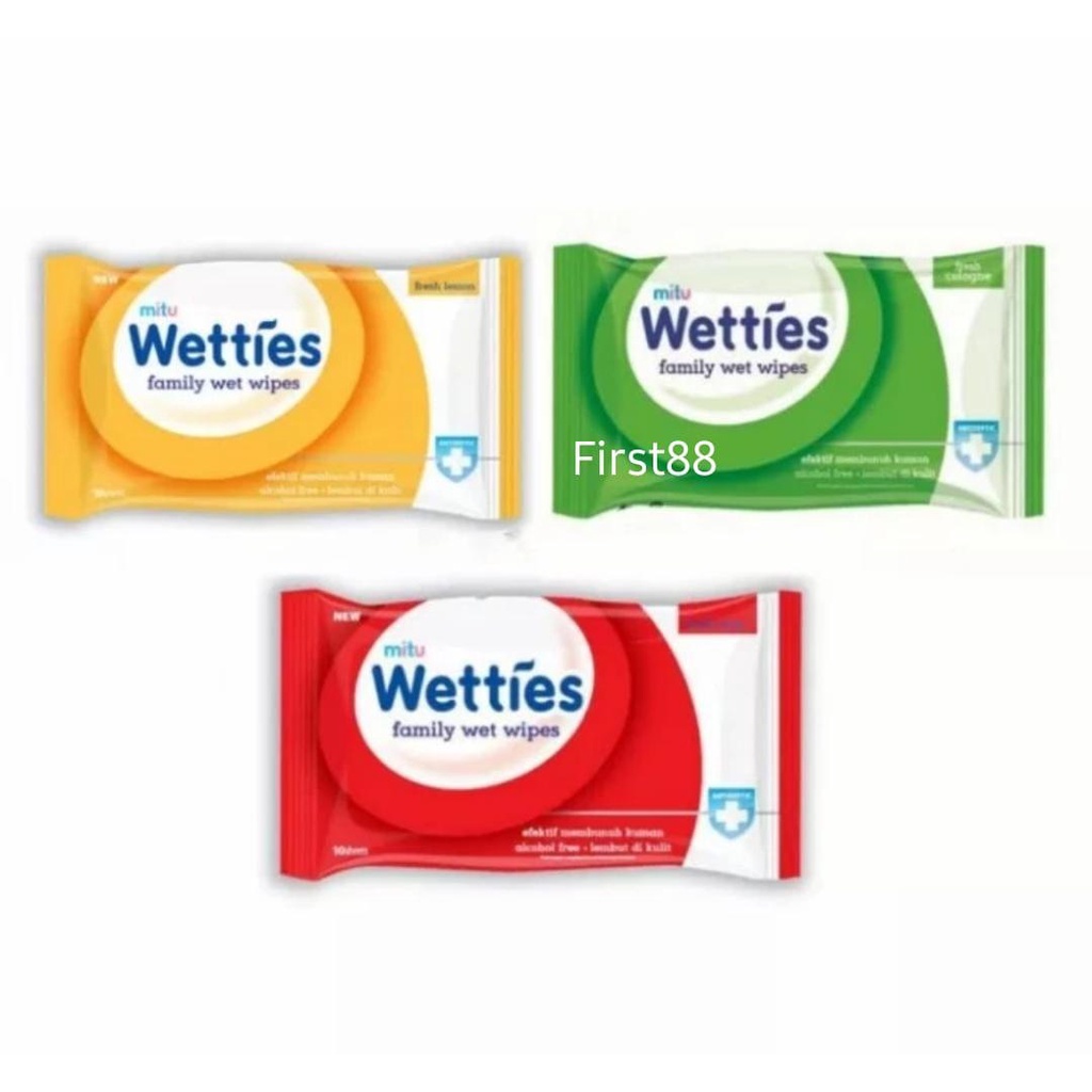 Mitu Wetties Antiseptic Wet Wipes isi 10 Lembar / Tisu Basah Mitu