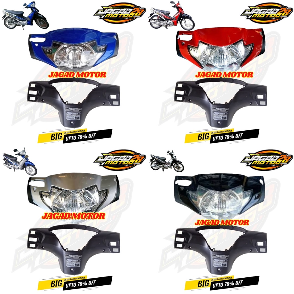 Batok Kepala Depan Belakang Supra X 125 Lama Set Lampu / Batok Kepala 1 set Supra X 125 Lama tahun 2005-2007 Depan Belakang Dan Lampu / Batok Kepala Depan Belakang Supra X 125 Lama Plus Reflektor Lampu Depan