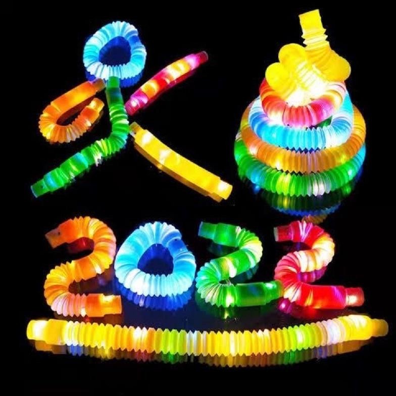 HC Mainan Viral CEV Light Up Pop Tubes Pop Pipes Mainan Lampu Stick Pipa Selang Fidget Toy