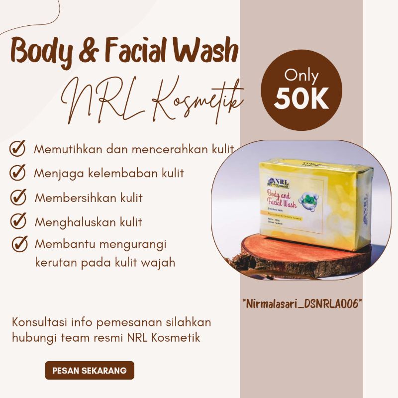 Body and Facial Wash by NRL Kosmetik/ Sabun batang NRL/ Sabun alergi/ sabun multifungsi/NRL kosmetik