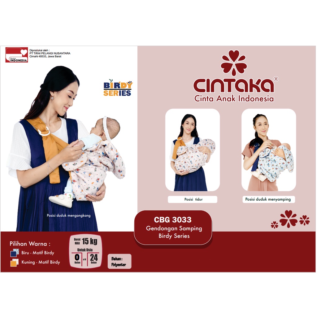 Cintaka Gendongan Bayi Samping Topi Print Cocok u/ Newborn Birdy Series - CBG 3033