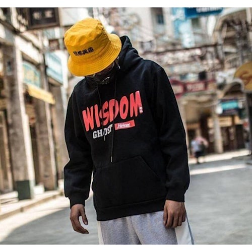 Sweater Hoodie WISDOM GHOST Jumper Pria Wanita Bahan Fleece Tebal Ukuran S M L XL XXL XXXL