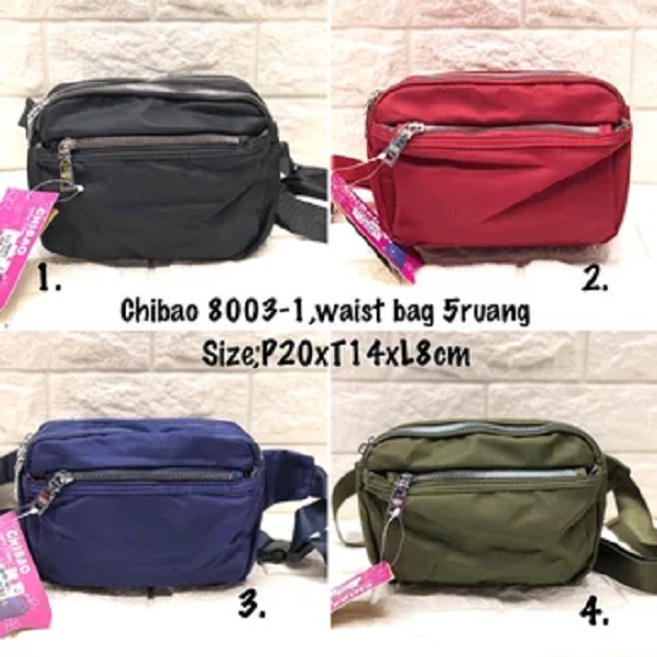 Tas Wanita Import Pinggang Selempang Waistbag Waist Bag CHIBAO CB8003 8003 CB8003-1 8003-1 Parasut Super Anti Air