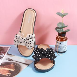 GO! SW838 Sandal Pita Polkadot Flat Shoes Fashion Korea Model Pita Sandal Karet Ribbon Polkadot Import