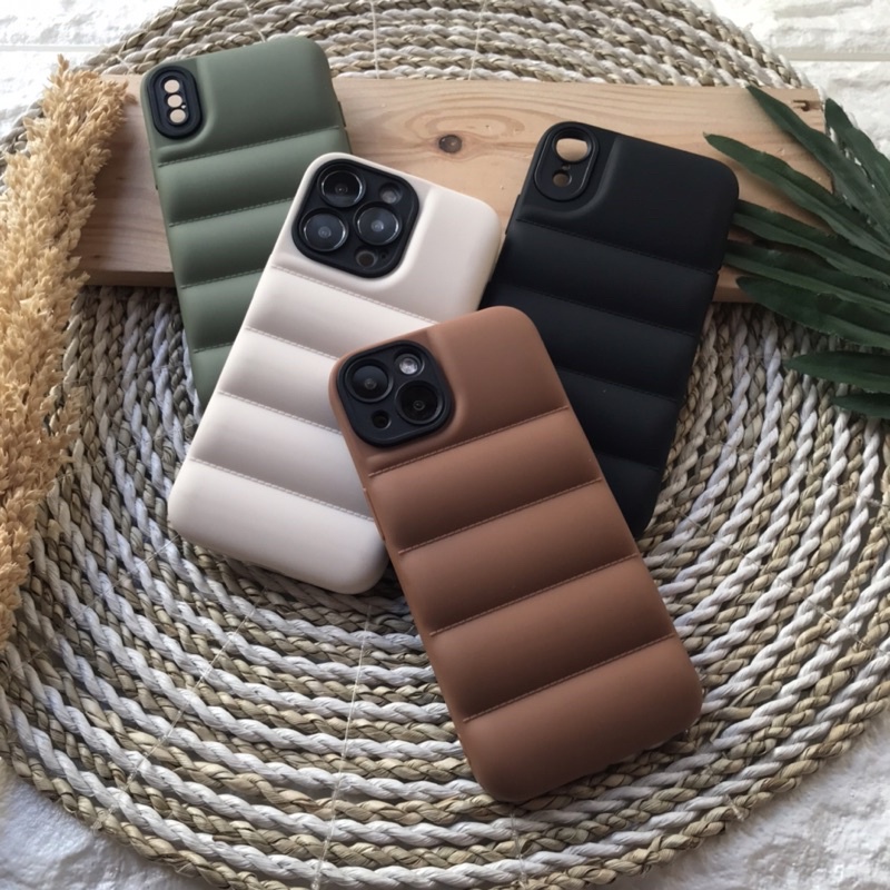 PREMIUMA Puff Air Pillow Jacket Matte Iphone 7 8 7+ 8+ X Xr Xs max 11 12 13 14 Pro Max 14 plus 12 13 mini Case Cover Casing