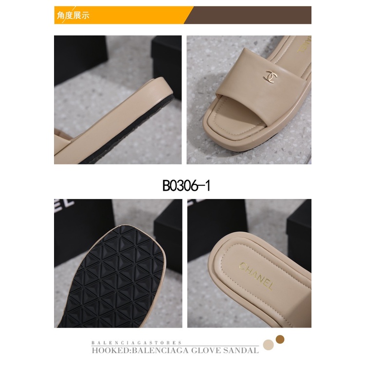 SHOES CH Lambskin Word Bread Slippers B0306-1