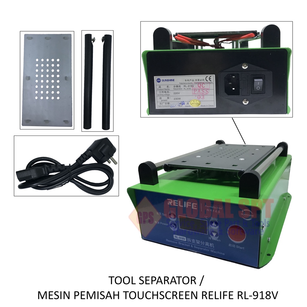 TOOL SEPARATOR / MESIN PEMISAH TOUCHSCREEN RELIFE RL-918V / TOOLS