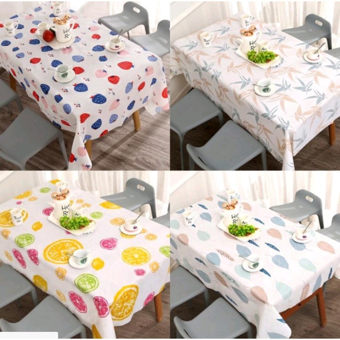 Natural Waterproof Table Cloth / Taplak Meja Makan PEVA Anti Air