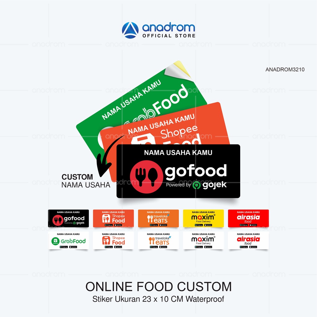 

Stiker Online Food Custom I Size 23x10 Cm I Anadrom 3210