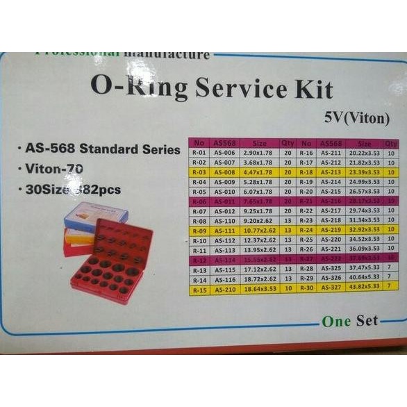 Oring Kit Set Viton Ukuran Inchi Murah