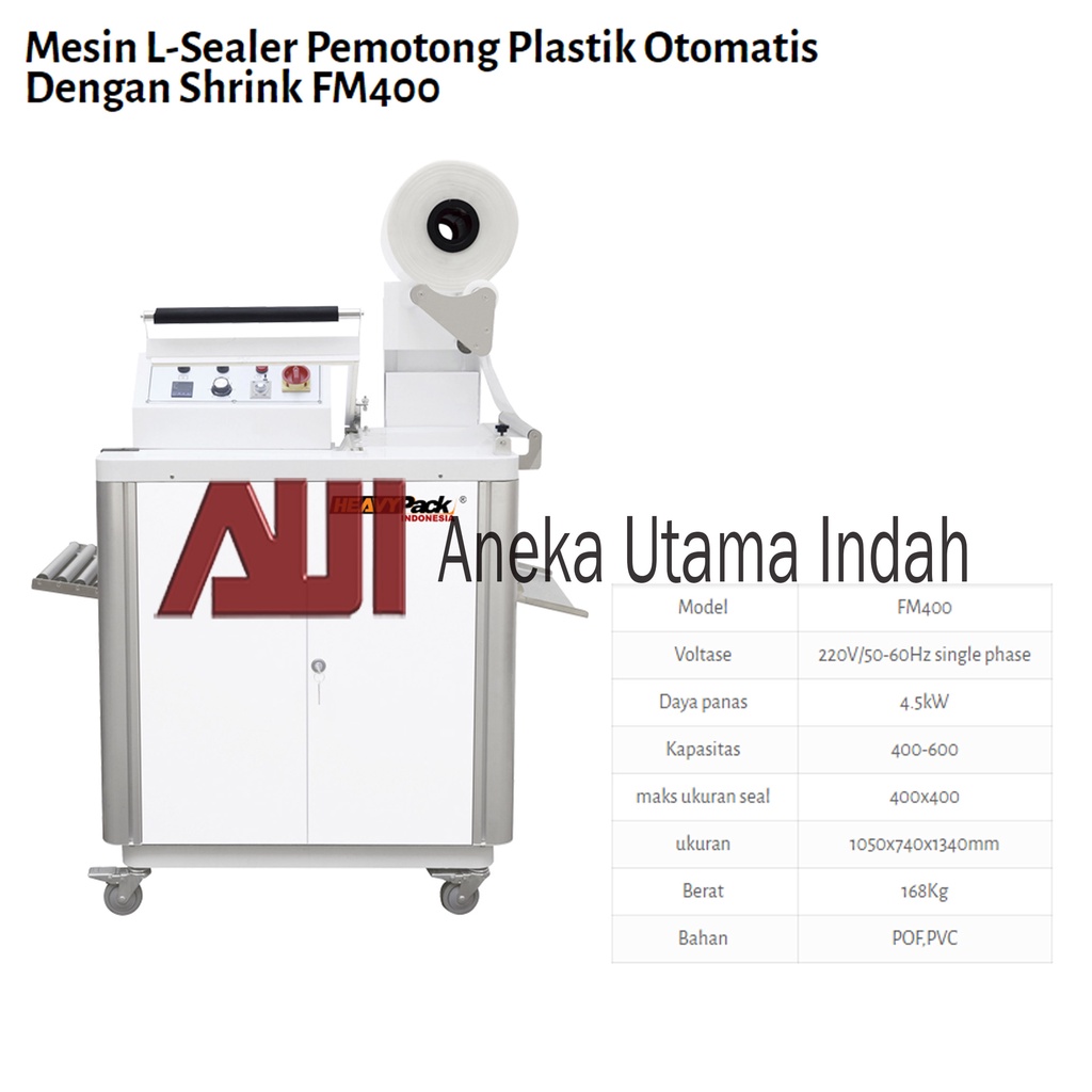 FM400 HEAVYPACK Mesin L-Sealer Pemotong Plastik Otomatis Dengan Shrink