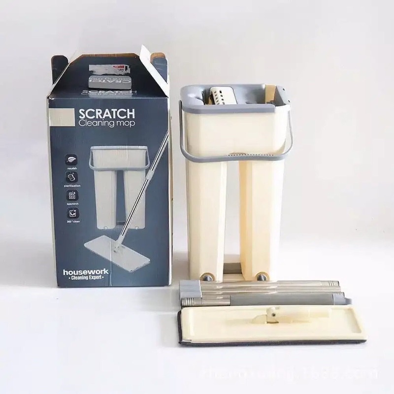 Scratch Cleaning Mop/ Alat Pel Flat Pembersih Lantai Vanstar