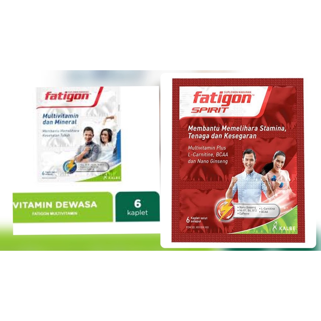 Fatigon / Fatigon SPIRIT Suplemen Makanan Strip( ISI 6 Kap) ORIGINAL-BPOM