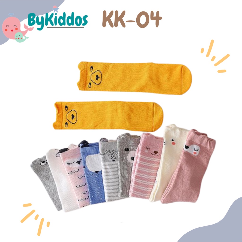 ByKiddos - Kaos Kaki Bayi Korea Panjang  / Kaos Kaki Bayi Korea  Import / Kaos Kaki Bayi Perempuan Laki Laki/ Kaos Kaki Anak Karakter Lucu Anti Slip