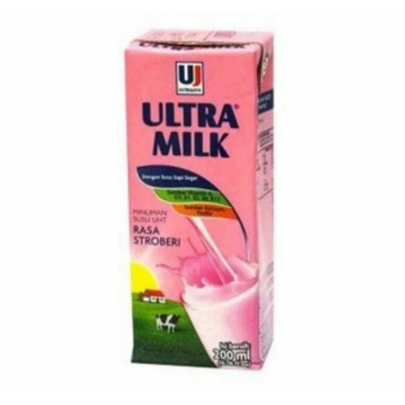 

Ultra Milk Susu UHT Strawberry 200 ml Kotak