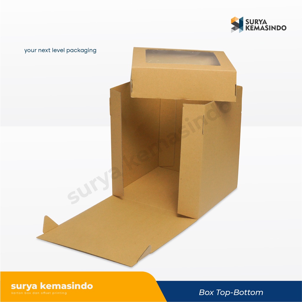 

Box 24x24x30 cm (Cinnamon 2 Top/Bot) Window Tart/Puding/Kardus/Karton/Paking/kardusbox/Hampers/Boneka