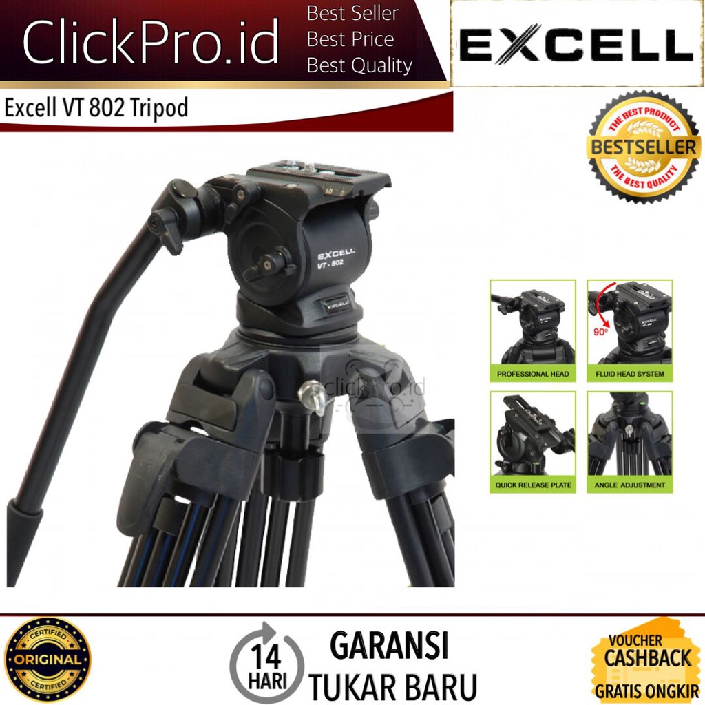 Excell VT-802 / Excell VT802 Video Tripod
